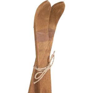 Clayre & Eef Decoración Esquí Set 2 Hierro Madera Marrón 60 cm Estilo Retro Vintage