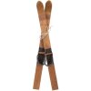 Clayre & Eef Decoración Esquí Set 2 Hierro Madera Marrón 60 cm Estilo Retro Vintage