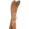 Clayre & Eef Decoración Esquí Set 2 Hierro Madera Marrón 60 cm Estilo Retro Vintage