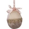Clayre & Eef Colgante Decorativo Huevo Textil Beige Rosa Ø14x18 cm Decoración Primaveral