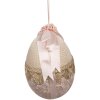 Clayre & Eef Colgante Decorativo Huevo Textil Beige Rosa Ø14x18 cm Decoración Primaveral