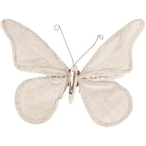 Clayre & Eef Decoración Mariposa Beige 30x3x24 cm