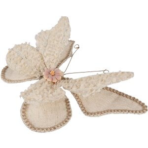 Clayre & Eef Decoración Mariposa Beige 30x3x24 cm