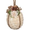 Clayre & Eef Percha Decorativa Huevo Textil Beige Ø11x17cm Decoración Primaveral Romántica