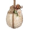 Clayre & Eef Percha Decorativa Huevo Textil Beige Ø11x17cm Decoración Primaveral Romántica