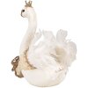 Clayre & Eef Cisne Decorativo Blanco-Beige 28x14x28 cm Plástico Textil Romántico