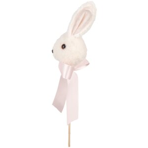 Clayre & Eef Plant Plug Conejo Blanco Rosa 7x7x33 cm