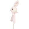 Clayre & Eef Plant Plug Conejo Blanco Rosa 7x7x33 cm