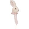Clayre & Eef Plant Plug Conejo Blanco Rosa 7x7x33 cm