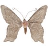 Clayre & Eef Mariposa decorativa Beige 28x4x22 cm Estilo campestre con bordado