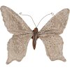 Clayre & Eef Mariposa decorativa Beige 28x4x22 cm Estilo campestre con bordado