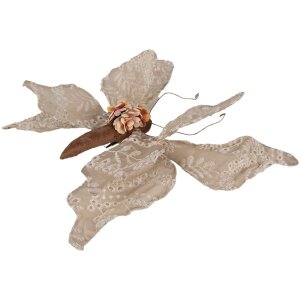 Clayre & Eef Mariposa Decorativa Estilo Campestre Beige 33x6x31 cm