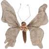 Clayre & Eef Mariposa Decorativa Estilo Campestre Beige 33x6x31 cm