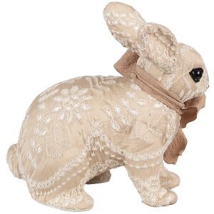 Clayre & Eef Conejo Decorativo Beige 26x15x23 cm Decoración de Pascua estilo campestre
