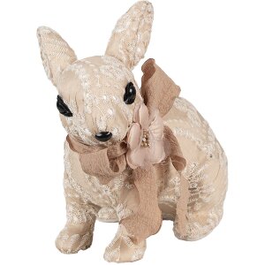 Clayre & Eef Conejo Decorativo Beige 26x15x23 cm Decoración de Pascua estilo campestre