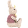 Clayre & Eef Conejo Decorativo con Flor Beige Morado 10x10x19 cm