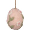 Clayre & Eef Decoración colgante huevo rosa verde Ø 6x8 cm textil estilo country