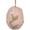 Clayre & Eef Decoración colgante huevo rosa verde Ø 6x8 cm textil estilo country