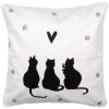 Clayre & Eef funda de cojín motivo gato 45x45 cm blanco negro estilo country