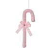 Clayre & Eef Etiqueta de Navidad bastón de caramelo rosa blanco 12x4x36 cm