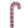 Clayre & Eef Etiqueta de Navidad bastón de caramelo rosa blanco 8x3x17 cm
