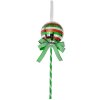 Clayre & Eef Etiqueta Navidad Piruleta Ø9x25cm Plástico Verde Rojo
