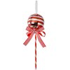 Clayre & Eef 66115R Colgante Piruleta Rojo Plata Ø9x25 cm Plástico