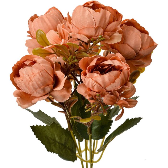 Clayre & Eef 6PL0381O Flor artificial Naranja 34 cm Peonía Plástico