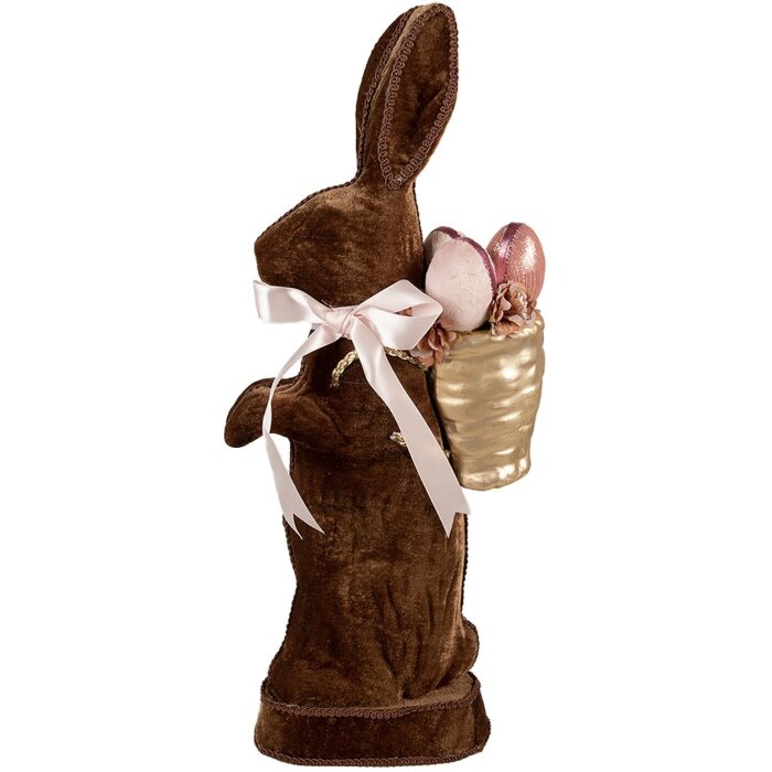 Clayre & Eef Conejo Decorativo Marrón 22x9x52 cm Figurita de Pascua estilo campestre