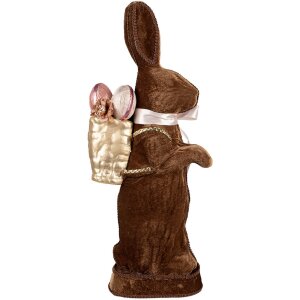 Clayre & Eef Conejo Decorativo Marrón 22x9x52 cm Figurita de Pascua estilo campestre
