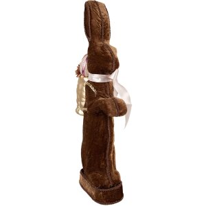 Clayre & Eef Conejo Decorativo Marrón 22x9x52 cm Figurita de Pascua estilo campestre