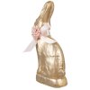 Clayre & Eef conejo decorativo oro 11x5x22 cm lazo plástico textil