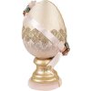 Clayre & Eef Huevo decorativo Ø 20x38 cm Beige Rosa Oro Pascua Decoración Textil Plástico