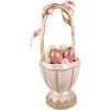 Clayre & Eef Cesta Decorativa Rosa Ø20x47 cm Estilo Campestre con Lazos Pollitos