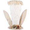 Clayre & Eef Sombrero Decorativo Blanco Beige 16x16x27 cm Romántico Flores de Tela Estilo Vintage
