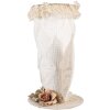 Clayre & Eef Sombrero Decorativo Blanco Beige 16x16x27 cm Romántico Flores de Tela Estilo Vintage