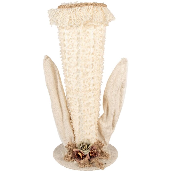 Clayre & Eef 65933 Sombrero Decorativo Beige 20x20x45 cm Estilo Vintage