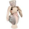 Clayre & Eef conejo decorativo beige 18x15x38 cm plástico textil clásico