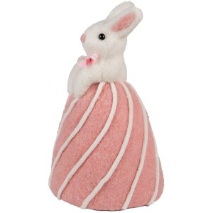 Clayre & Eef Conejo Decorativo Blanco Rosa...