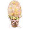 Clayre & Eef 65948 Huevo Decorativo Rosa Amarillo Ø17x33cm Plástico Textil Estilo Campestre