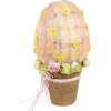 Clayre & Eef 65948 Huevo Decorativo Rosa Amarillo Ø17x33cm Plástico Textil Estilo Campestre