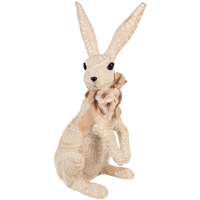 Clayre & Eef Figura Textil Decorativa Conejo Beige 25x19x54 cm