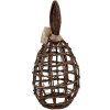 Clayre & Eef Decorativo Conejo Ratán Marrón 23x22x45 cm Estilo Campestre