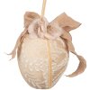 Clayre & Eef 65952 Percha Decorativa Huevo Textil Beige Ø11x17cm Estilo Vintage