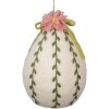 Clayre & Eef 65959 Huevo decorativo colgante Ø18x27cm Blanco Rosa Verde