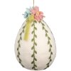 Clayre & Eef 65959 Huevo decorativo colgante Ø18x27cm Blanco Rosa Verde