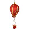Clayre & Eef decoración navideña colgante globo aerostático rojo oro Ø 8x20 cm