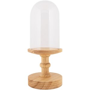 Clayre & Eef vaso campana base madera Ø14x34cm...