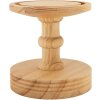 Clayre & Eef vaso campana base madera Ø14x34cm transparente marrón estilo country