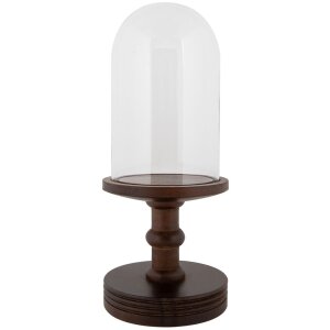 Clayre & Eef vaso campana base madera Ø14x34cm...